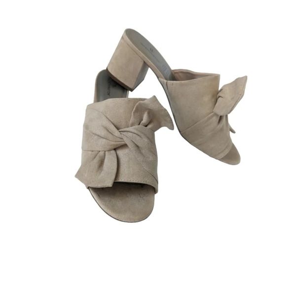 Worthington Nude (Beige) Freemont Style Twist Bow Chunky Heel Mules – Size 9.5 - Picture 1 of 7